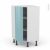 Meuble De Cuisine Angle Bas Keria Bleu 1 Porte N23 L40 Cm L65 X H92 X P37Cm