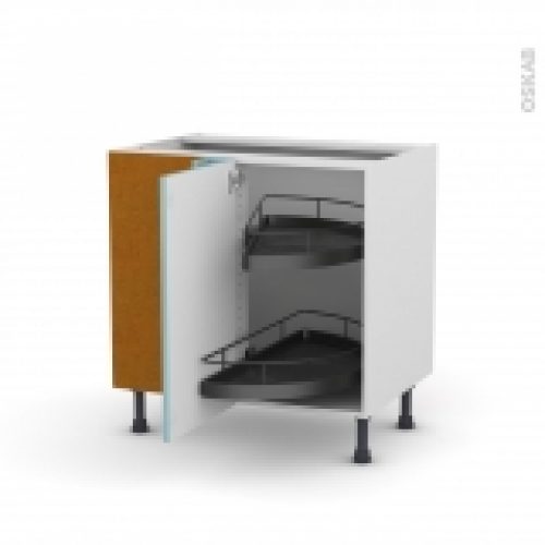Meuble De Cuisine Angle Bas Keria Bleu Demi Lune Epoxy 1 Porte N19 L40 Cm L80 X H70 X P58 Cm