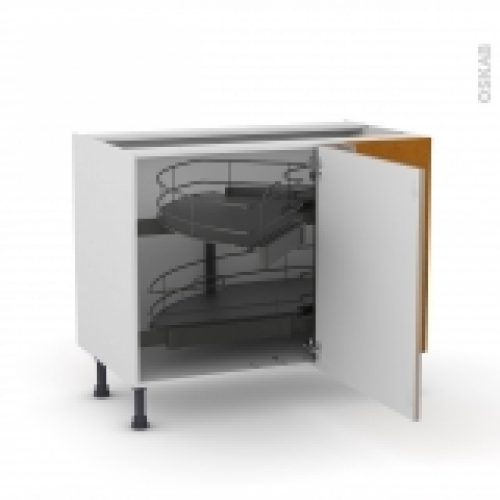 Meuble De Cuisine Angle Bas Keria Moka Demi Lune Coulissant Tirant Droit 1 Porte L60 Cm Mobile L100 X H70 X P58 Cm