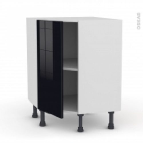 Meuble De Cuisine Angle Bas Keria Noir 1 Porte N19 L40 Cm L65 X H70 X P37Cm