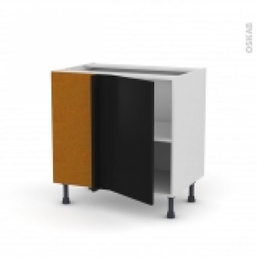 Meuble De Cuisine Angle Bas Reversible Ginko Noir 1 Porte N19 L40 Cm L80 X H70 X P58 Cm