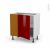 Meuble De Cuisine Angle Bas Reversible Ivia Rouge 1 Porte N19 L40 Cm L80 X H70 X P58 Cm