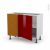 Meuble De Cuisine Angle Bas Reversible Ivia Rouge 1 Porte N20 L50 Cm L100 X H70 X P58 Cm