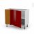 Meuble De Cuisine Angle Bas Reversible Ivia Rouge 1 Porte N21 L60 Cm L100 X H70 X P58 Cm