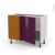 Meuble De Cuisine Angle Bas Reversible Keria Aubergine 1 Porte N20 L50 Cm L100 X H70 X P58 Cm