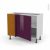 Meuble De Cuisine Angle Bas Reversible Keria Aubergine 1 Porte N21 L60 Cm L100 X H70 X P58 Cm