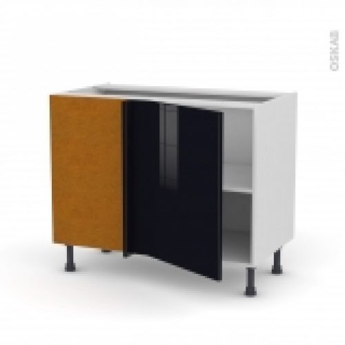 Meuble De Cuisine Angle Bas Reversible Keria Noir 1 Porte N20 L50 Cm L100 X H70 X P58 Cm