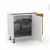 Meuble De Cuisine Angle Bas Static Blanc Demi Lune Coulissant Tirant Droit 1 Porte L60 Cm Mobile L100 X H70 X P58 Cm