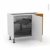 Meuble De Cuisine Angle Bas Stilo Noyer Blanchi Demi Lune Coulissant Tirant Droit 1 Porte L60 Cm Mobile L100 X H70 X P58 Cm