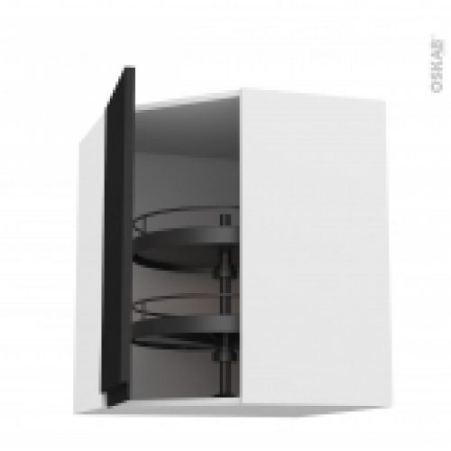 Meuble De Cuisine Angle Haut Ipoma Noir Mat Tourniquet 1 Porte N19 L40 Cm L65 X H70 X P37 Cm