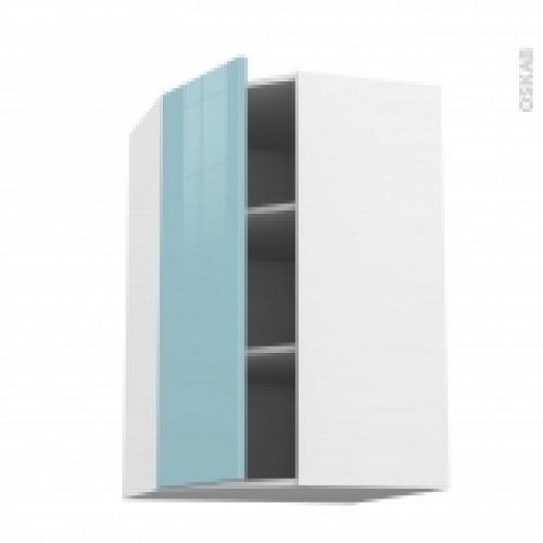 Meuble De Cuisine Angle Haut Keria Bleu 1 Porte N23 L40 Cm L65 X H92 X P37 Cm