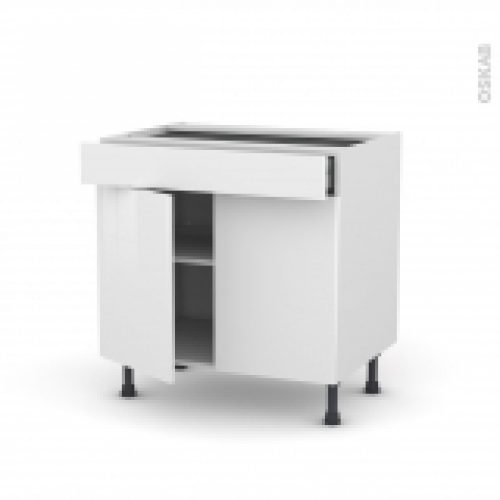 Meuble De Cuisine Bas Bora Blanc 2 Portes 1 Tiroir L80 X H70 X P58 Cm