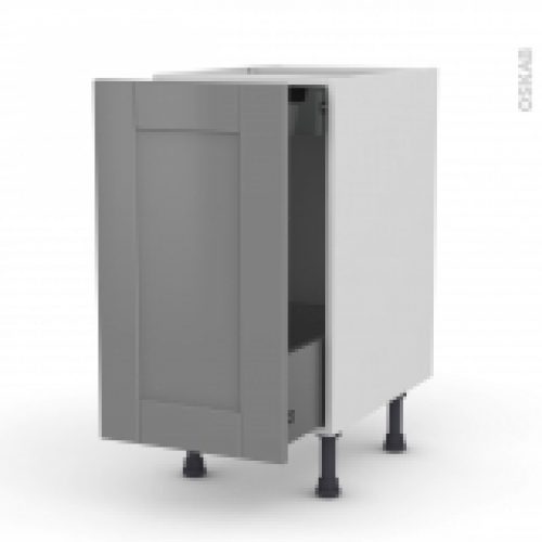 Meuble De Cuisine Bas Coulissant Filipen Gris 1 Porte 1 Tiroir A L Anglaise L40 X H70 X P58 Cm