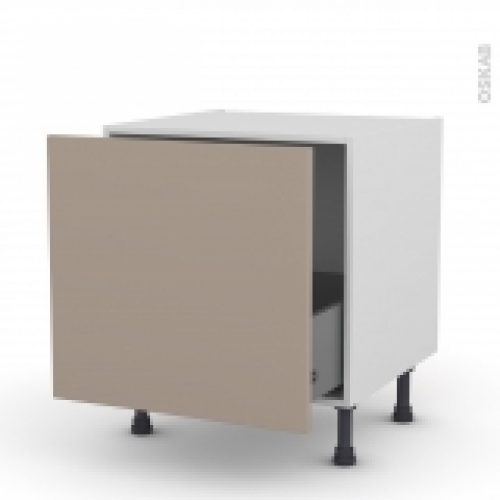 Meuble De Cuisine Bas Coulissant Ginko Taupe 1 Porte L60 X H57 X P58 Cm