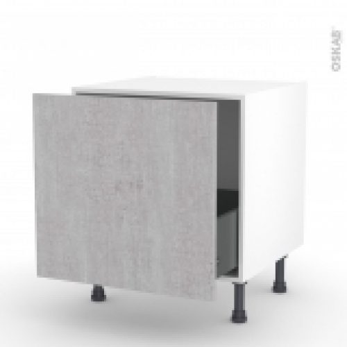 Meuble De Cuisine Bas Coulissant Hoda Beton 1 Porte L60 X H57 X P58 Cm