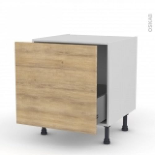 Meuble De Cuisine Bas Coulissant Hosta Chene Naturel 1 Porte L60 X H57 X P58 Cm
