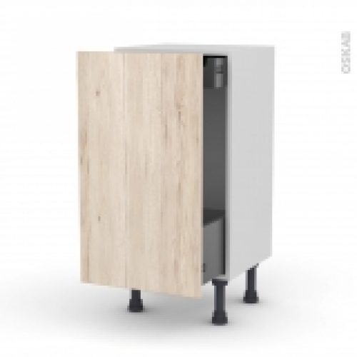 Meuble De Cuisine Bas Coulissant Ikoro Chene Clair 1 Porte 1 Tiroir A L Anglaise L40 X H70 X P37 Cm