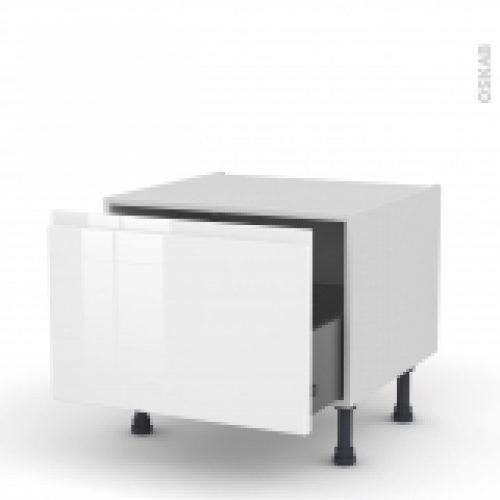 Meuble De Cuisine Bas Coulissant Ipoma Blanc Brillant 1 Porte L60 X H41 X P58 Cm