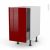 Meuble De Cuisine Bas Coulissant Ivia Rouge 1 Porte 1 Tiroir A L Anglaise L40 X H70 X P58 Cm