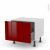 Meuble De Cuisine Bas Coulissant Ivia Rouge 1 Porte L60 X H41 X P58 Cm