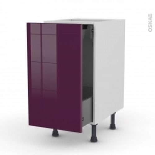Meuble De Cuisine Bas Coulissant Keria Aubergine 1 Porte 1 Tiroir A L Anglaise L40 X H70 X P58 Cm