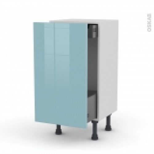 Meuble De Cuisine Bas Coulissant Keria Bleu 1 Porte 1 Tiroir A L Anglaise L40 X H70 X P37 Cm