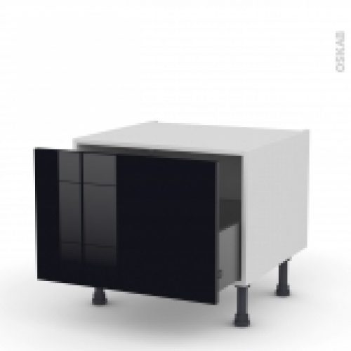 Meuble De Cuisine Bas Coulissant Keria Noir 1 Porte L60 X H41 X P58 Cm