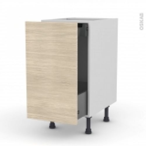Meuble De Cuisine Bas Coulissant Stilo Noyer Blanchi 1 Porte 1 Tiroir A L Anglaise L40 X H70 X P58 Cm