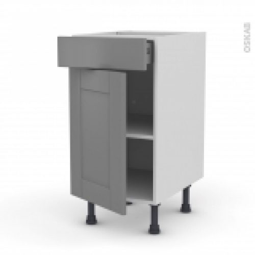 Meuble De Cuisine Bas Filipen Gris 1 Porte 1 Tiroir L40 X H70 X P58 Cm