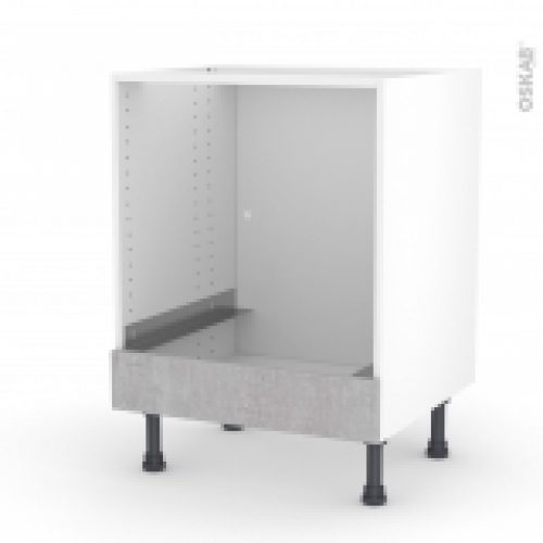 Meuble De Cuisine Bas Four Hoda Beton Bandeau Bas L60 X H70 X P58 Cm