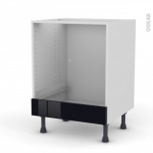 Meuble De Cuisine Bas Four Keria Noir Bandeau Bas L60 X H70 X P58 Cm