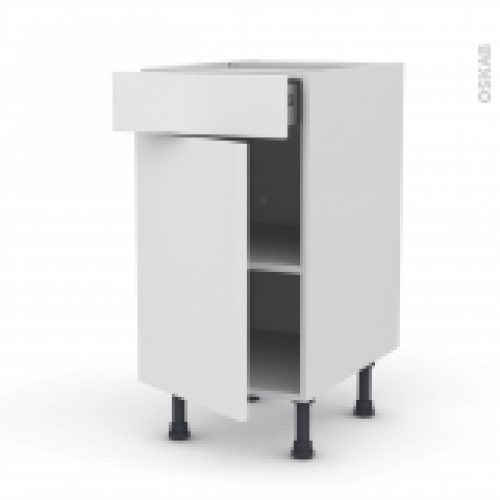 Meuble De Cuisine Bas Ginko Blanc 1 Porte 1 Tiroir L40 X H70 X P58 Cm