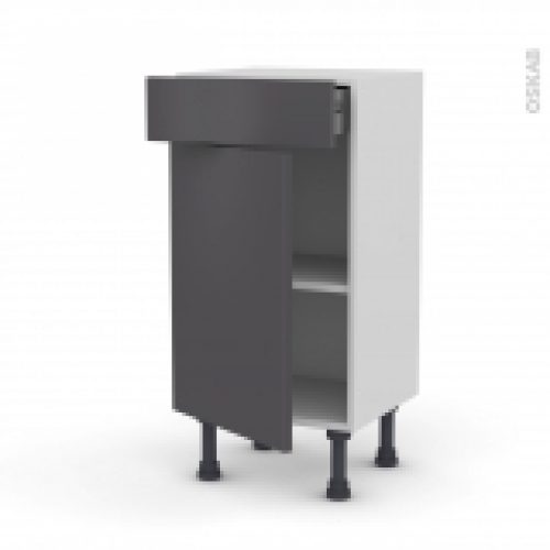 Meuble De Cuisine Bas Ginko Gris 1 Porte 1 Tiroir L40 X H70 X P37 Cm