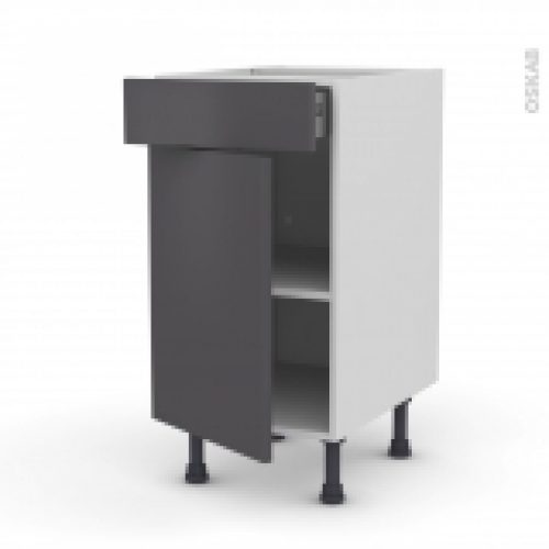 Meuble De Cuisine Bas Ginko Gris 1 Porte 1 Tiroir L40 X H70 X P58 Cm