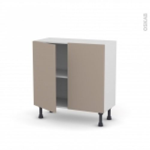 Meuble De Cuisine Bas Ginko Taupe 2 Portes L80 X H70 X P37 Cm