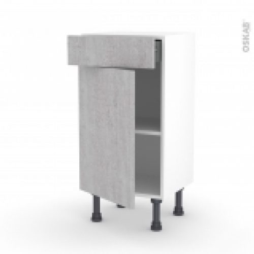 Meuble De Cuisine Bas Hoda Beton 1 Porte 1 Tiroir L40 X H70 X P37 Cm