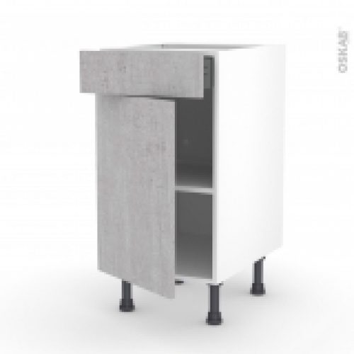 Meuble De Cuisine Bas Hoda Beton 1 Porte 1 Tiroir L40 X H70 X P58 Cm