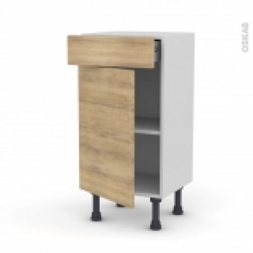 Meuble De Cuisine Bas Hosta Chene Naturel 1 Porte 1 Tiroir L40 X H70 X P37 Cm