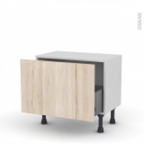 Meuble De Cuisine Bas Ikoro Chene Clair 1 Casserolier L60 X H41 X P37 Cm