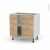 Meuble De Cuisine Bas Ipoma Chene Naturel 2 Portes L80 X H70 X P58 Cm