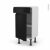 Meuble De Cuisine Bas Ipoma Noir Mat 1 Porte 1 Tiroir L40 X H70 X P37 Cm