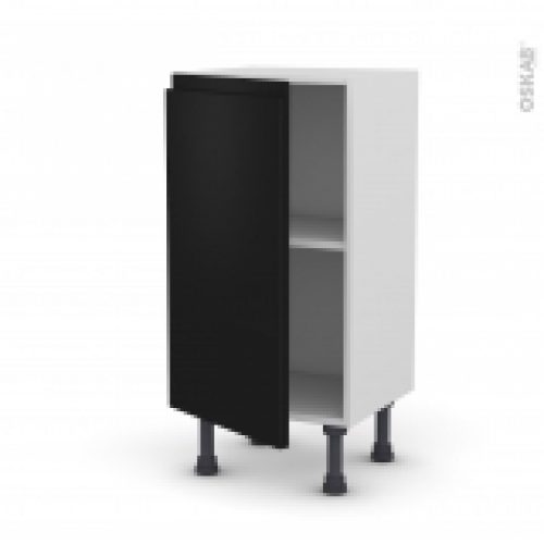 Meuble De Cuisine Bas Ipoma Noir Mat 1 Porte L40 X H70 X P37 Cm