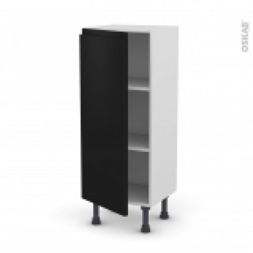 Meuble De Cuisine Bas Ipoma Noir Mat 1 Porte L40 X H92 X P37 Cm
