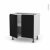 Meuble De Cuisine Bas Ipoma Noir Mat 2 Portes L80 X H70 X P58 Cm