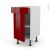 Meuble De Cuisine Bas Ivia Rouge 1 Porte 1 Tiroir L40 X H70 X P58 Cm