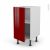 Meuble De Cuisine Bas Ivia Rouge 1 Porte L40 X H70 X P58 Cm