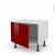 Meuble De Cuisine Bas Ivia Rouge 1 Porte L60 X H41 X P58 Cm