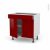 Meuble De Cuisine Bas Ivia Rouge 2 Portes 1 Tiroir L80 X H70 X P58 Cm