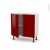 Meuble De Cuisine Bas Ivia Rouge 2 Portes L80 X H70 X P37 Cm