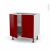 Meuble De Cuisine Bas Ivia Rouge 2 Portes L80 X H70 X P58 Cm